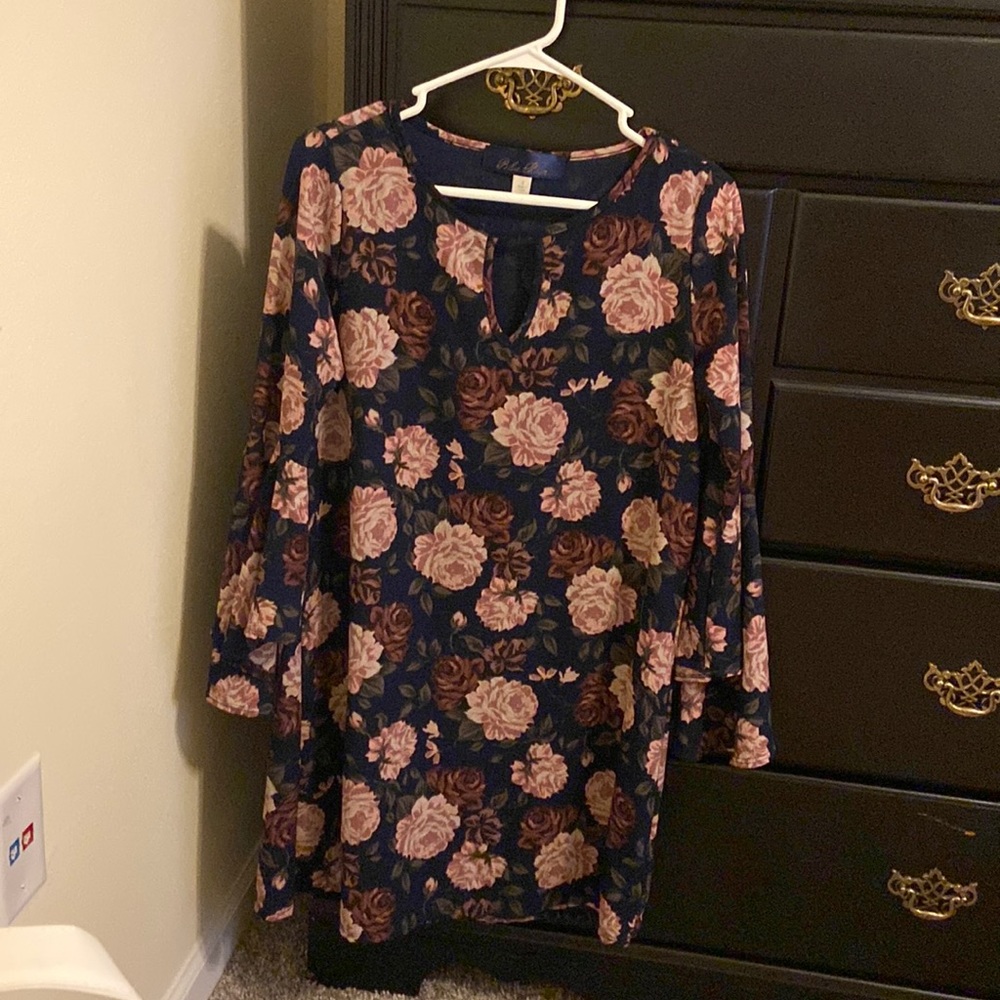 Floral 3/4 Sleeve Dress